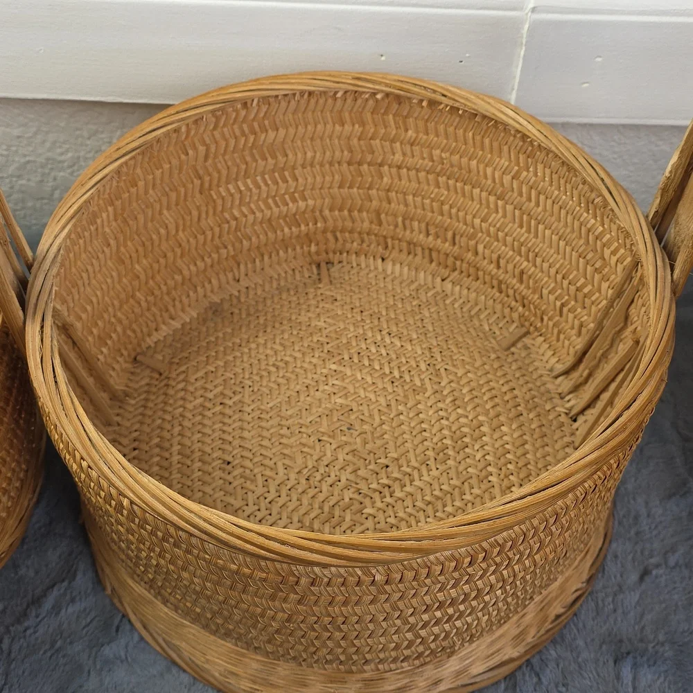 Vintage Basket Set Woven Hand Made
